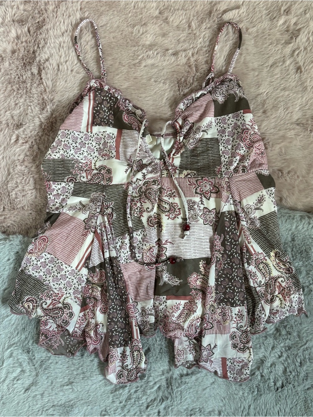 La peche paisley handkerchief tank